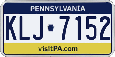 PA license plate KLJ7152