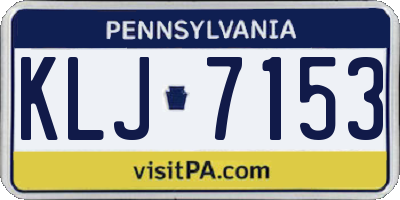 PA license plate KLJ7153