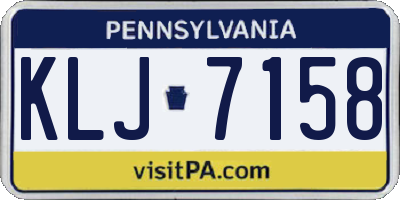 PA license plate KLJ7158