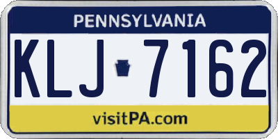 PA license plate KLJ7162