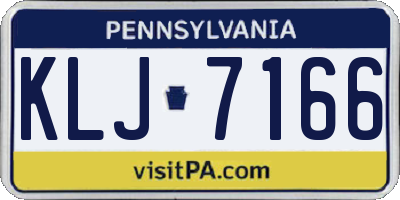 PA license plate KLJ7166