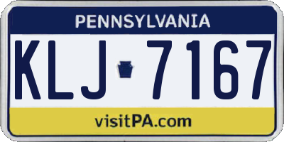 PA license plate KLJ7167