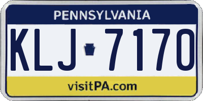 PA license plate KLJ7170
