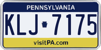 PA license plate KLJ7175