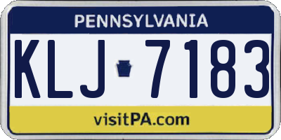 PA license plate KLJ7183