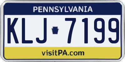 PA license plate KLJ7199