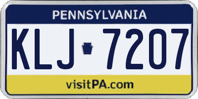 PA license plate KLJ7207