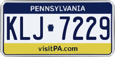 PA license plate KLJ7229