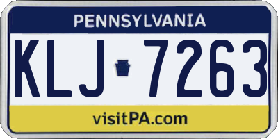 PA license plate KLJ7263