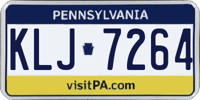 PA license plate KLJ7264