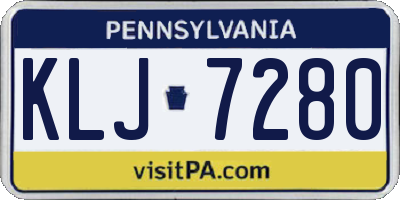 PA license plate KLJ7280