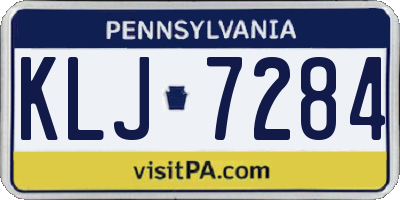 PA license plate KLJ7284
