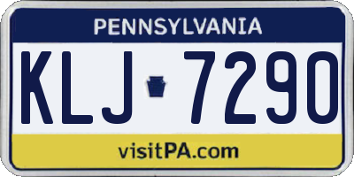 PA license plate KLJ7290