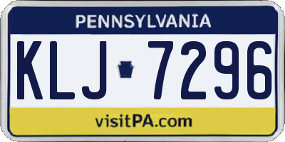 PA license plate KLJ7296
