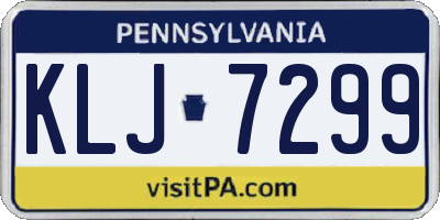 PA license plate KLJ7299