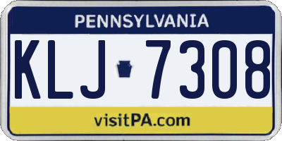 PA license plate KLJ7308