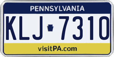 PA license plate KLJ7310
