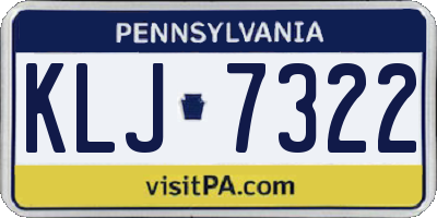 PA license plate KLJ7322