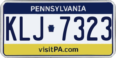 PA license plate KLJ7323