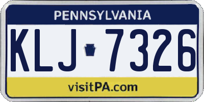 PA license plate KLJ7326