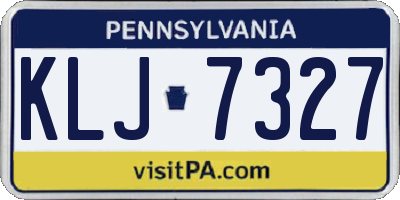 PA license plate KLJ7327