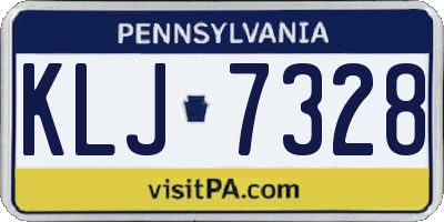 PA license plate KLJ7328