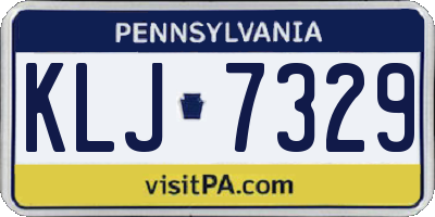 PA license plate KLJ7329