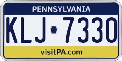 PA license plate KLJ7330