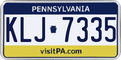 PA license plate KLJ7335