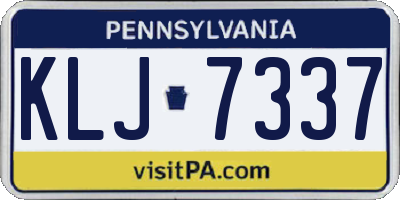 PA license plate KLJ7337