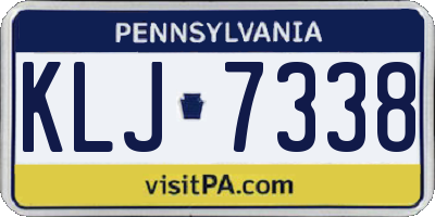 PA license plate KLJ7338
