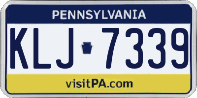 PA license plate KLJ7339