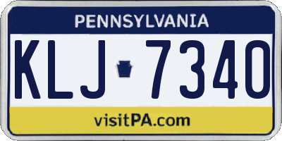 PA license plate KLJ7340