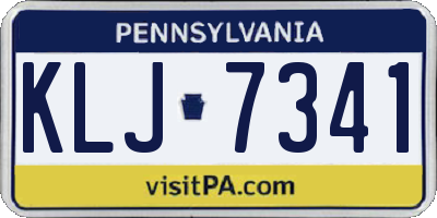PA license plate KLJ7341
