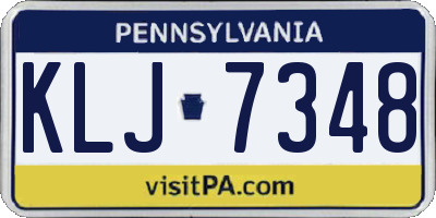 PA license plate KLJ7348