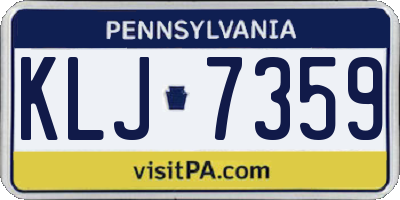 PA license plate KLJ7359