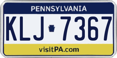 PA license plate KLJ7367