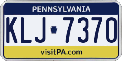 PA license plate KLJ7370