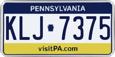 PA license plate KLJ7375