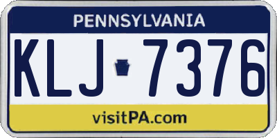 PA license plate KLJ7376