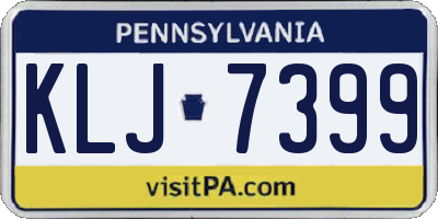 PA license plate KLJ7399
