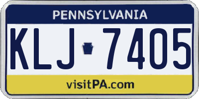 PA license plate KLJ7405