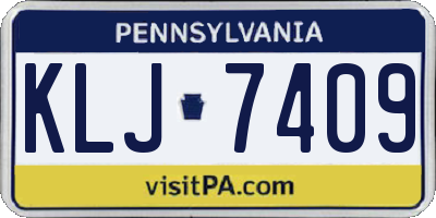 PA license plate KLJ7409