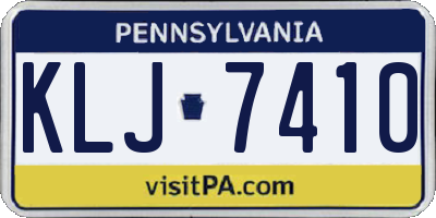 PA license plate KLJ7410