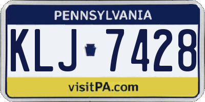 PA license plate KLJ7428
