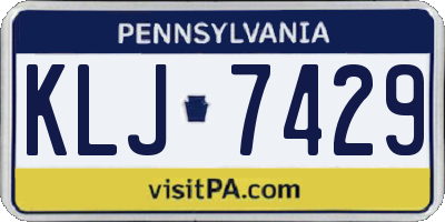 PA license plate KLJ7429