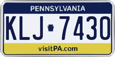 PA license plate KLJ7430