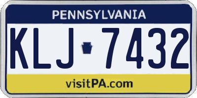 PA license plate KLJ7432
