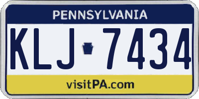 PA license plate KLJ7434