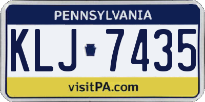PA license plate KLJ7435